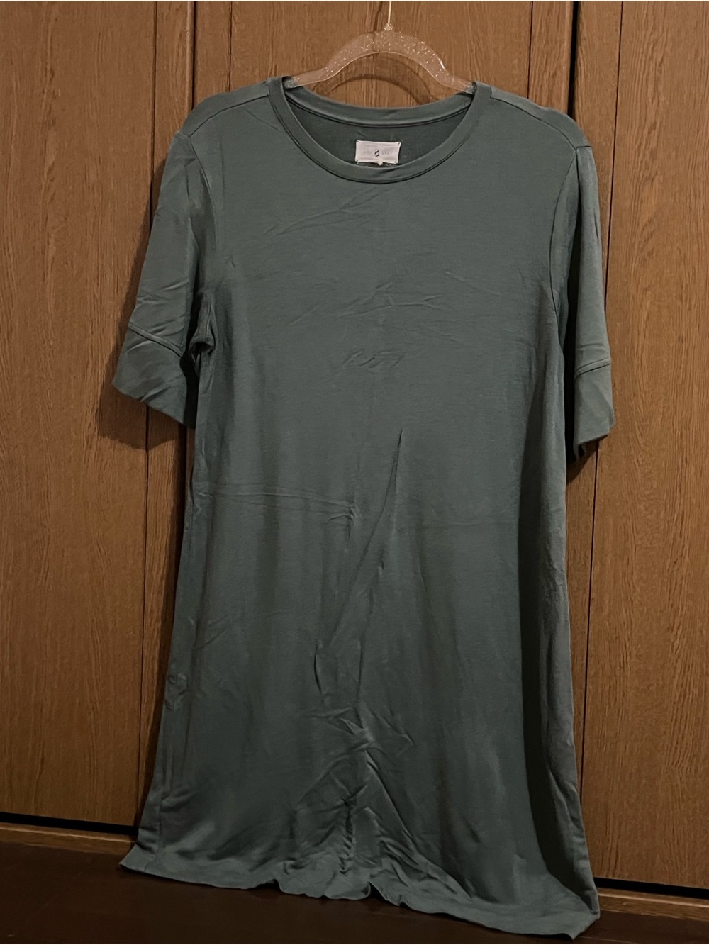 Lou & Grey Short Sleeve Tee Dress in Sage Green